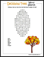 Deciduous Trees Word Search