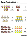 Preschool and kindergarten Easter math worksheet