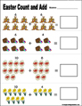 Preschool and kindergarten Easter math worksheet