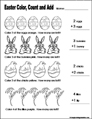 Preschool and kindergarten Easter math worksheet