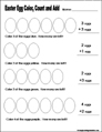 Preschool and kindergarten Easter math worksheet