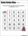 Preschool and kindergarten Easter math worksheet