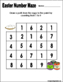 Preschool and kindergarten Easter math worksheet