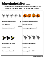 fall/autumn Preschool and kindergarten math worksheet