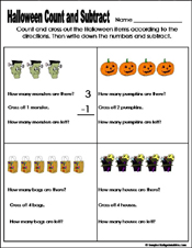 fall/autumn Preschool and kindergarten math worksheet