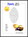 Planets Word Search