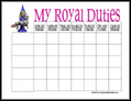 Princess Chore Chart