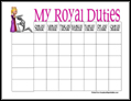 Princess Chore Chart