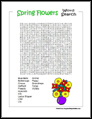 Spring Flowers Word Search