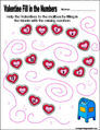 Preschool and kindergarten valentine math worksheet