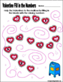 Preschool and kindergarten valentine math worksheet