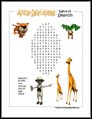 Safari Animals Word Search