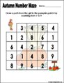 fall/autumn Preschool and kindergarten math worksheet