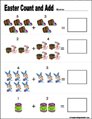 Preschool and kindergarten Easter math worksheet