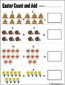 Preschool and kindergarten Easter math worksheet