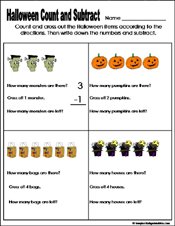 fall/autumn Preschool and kindergarten math worksheet