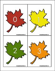 fall/autumn Preschool and kindergarten math worksheet