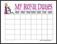 Princess Chore Chart