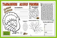 Printable Thanksgiving Placemat