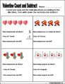 Preschool and kindergarten valentine math worksheet