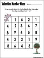 Preschool and kindergarten valentine math worksheet